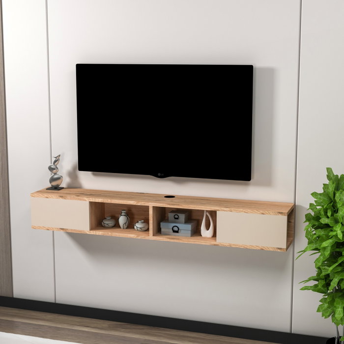 Hanah Home Soporte de TV Mayer - Atlantic Pine, Beige